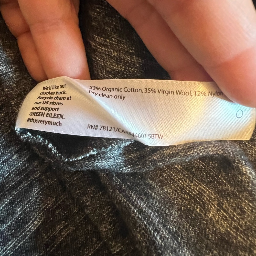 Eileen Fisher Cotton/wool black/ Gray Women's sweater M like new - Picture 5 of 6